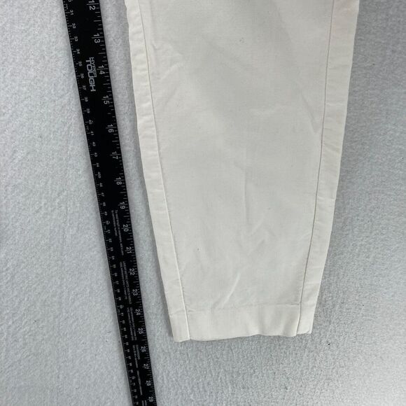 Rag & Bone Ankle Pants Women's 12 White Stretch Fabric Slim Leg Zip Up Waistband - Picture 9 of 14